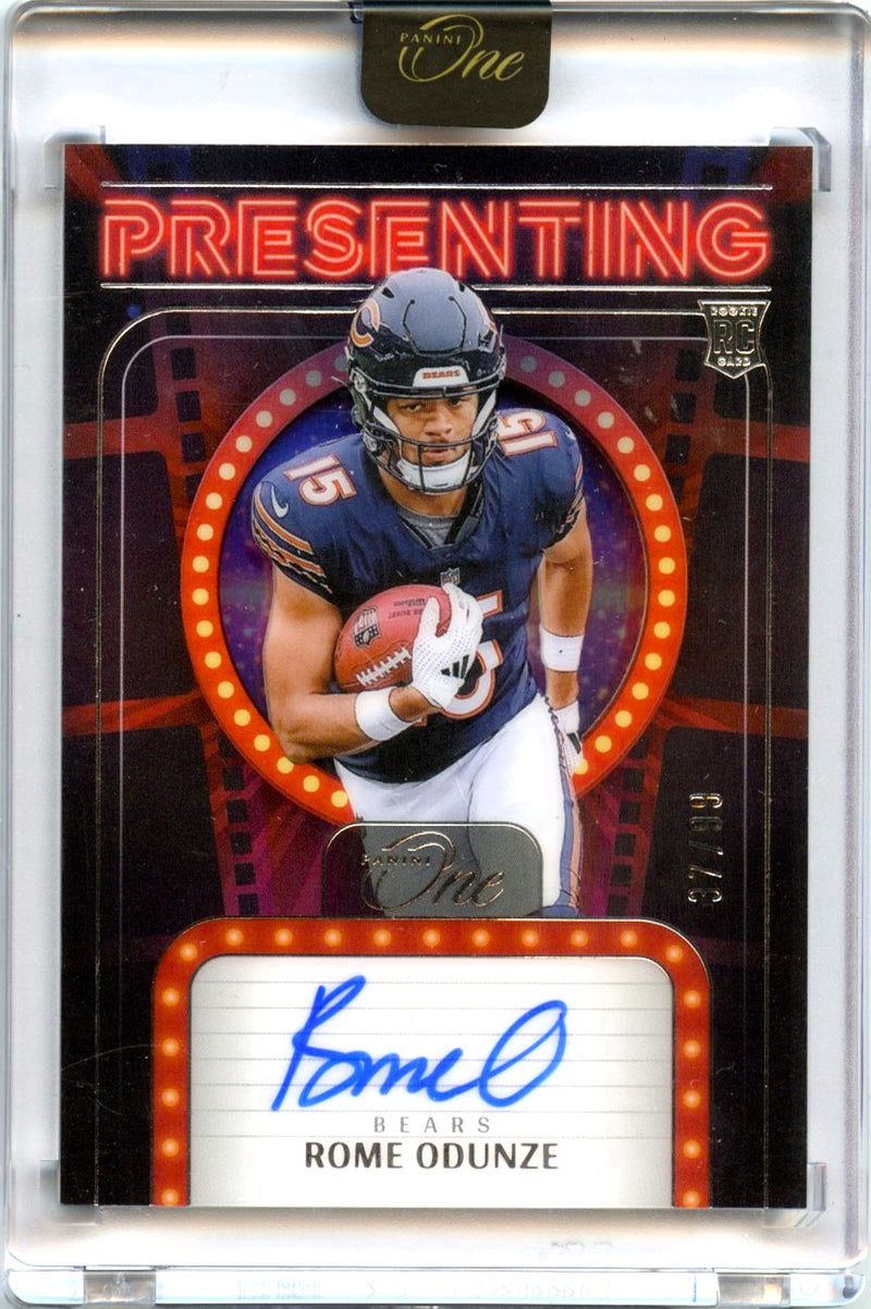 Rome Odunze RC 2024 Panini One Presenting Rookie Auto SP 37/99-1