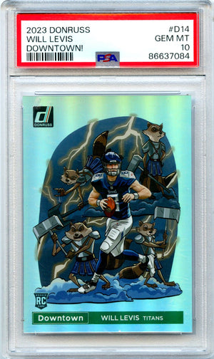 Will Levis RC 2023 Donruss Downtown! Rookie SSP PSA 10