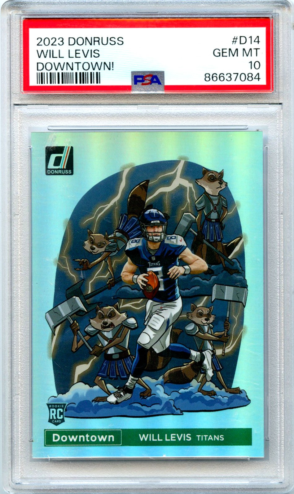 Will Levis RC 2023 Donruss Downtown! Rookie SSP PSA 10