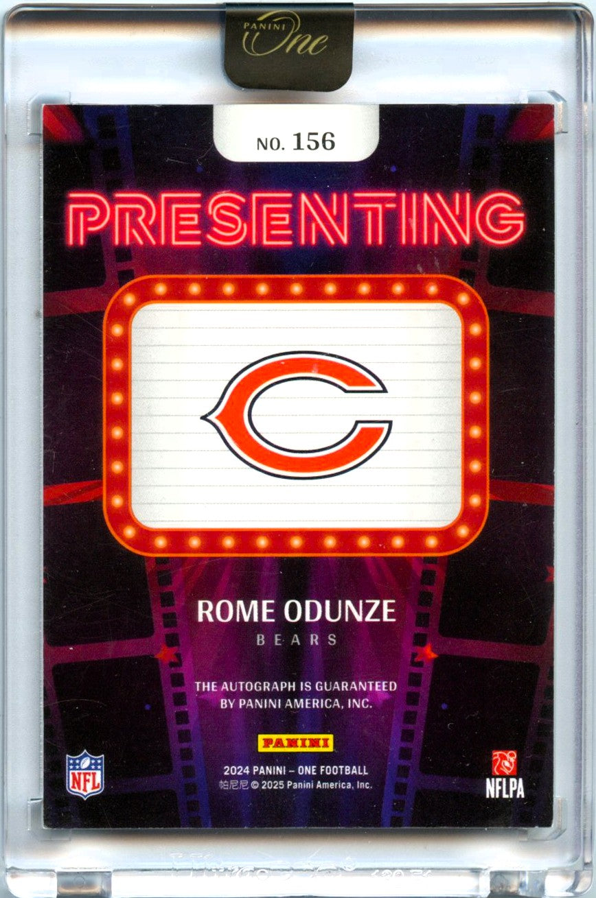 Rome Odunze RC 2024 Panini One Presenting Rookie Auto SP 37/99-2
