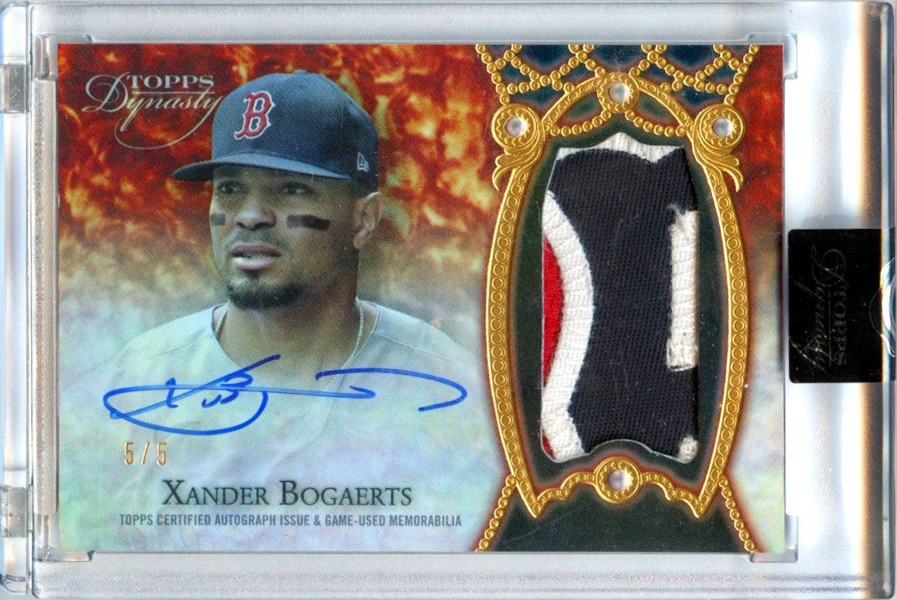 Xander Bogaerts 2022 Topps Dynasty Red Game Used Patch Auto SP 5/5