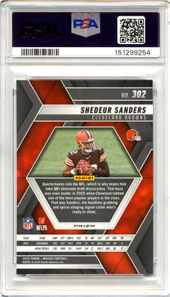 Shedeur Sanders RC 2025 Panini Mosaic Silver Rookie #302 PSA 10-2