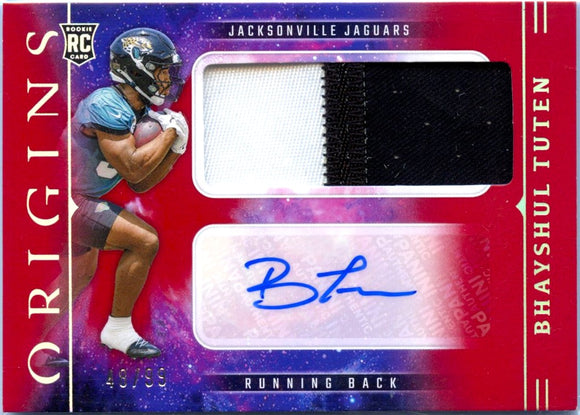 Product Bhayshul Tuten RC 2025 Panini Origins Red Rookie Patch Auto SP 48/99 Link
