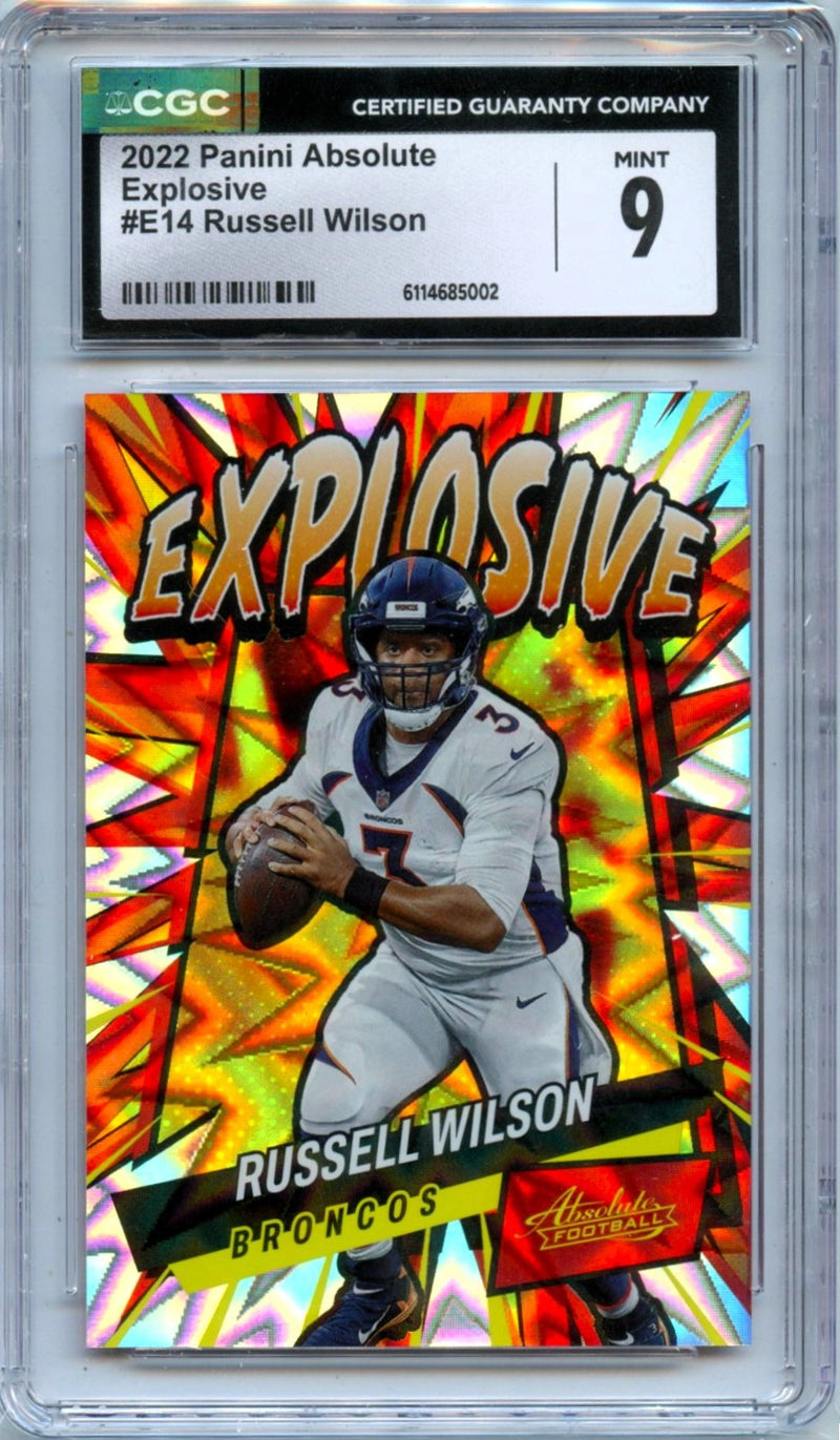 Russell Wilson 2022 Panini Absolute Explosive SSP CGC 9-1