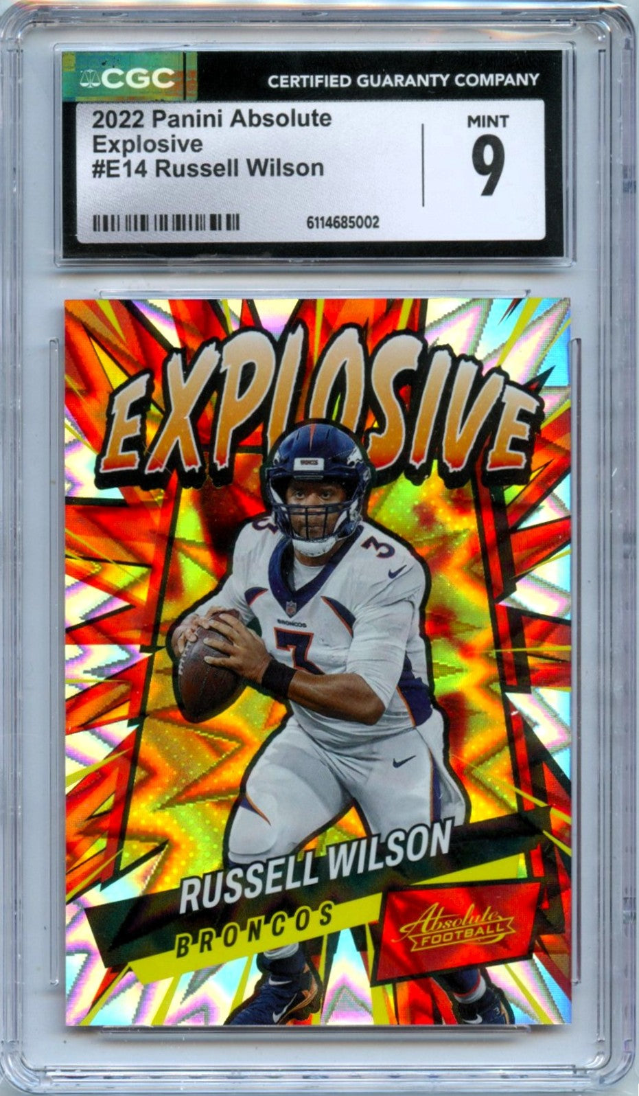 Russell Wilson 2022 Panini Absolute Explosive SSP CGC 9