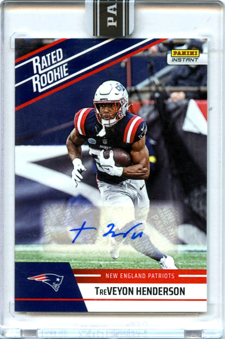 Treveyon Henderson RC 2025 Panini Instant Rated Rookie Retro Auto SP 3/99-1