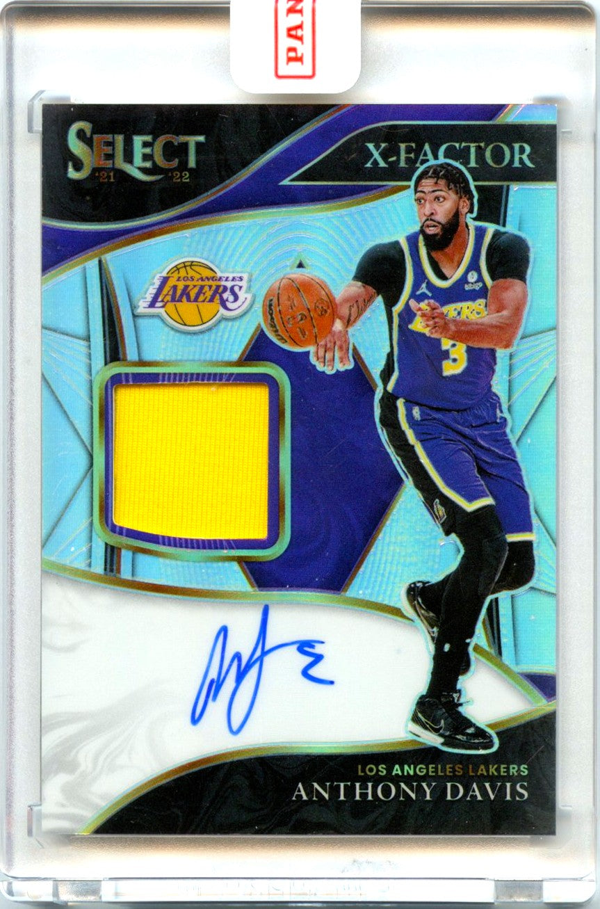 Anthony Davis 2021-22 Panini Select Silver X-Factor Game Used Jersey Patch Auto SP 13/99