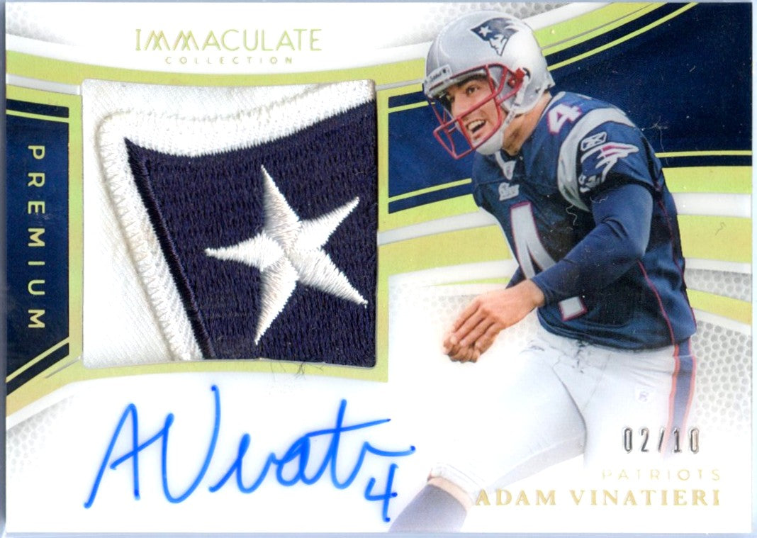 Adam Vinatieri 2025 Immaculate Gold Premium Patch Auto SP 2/10