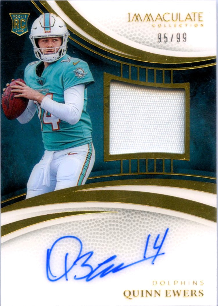 Quinn Ewers RC 2025 Immaculate Rookie Patch Auto SP 95/99-1