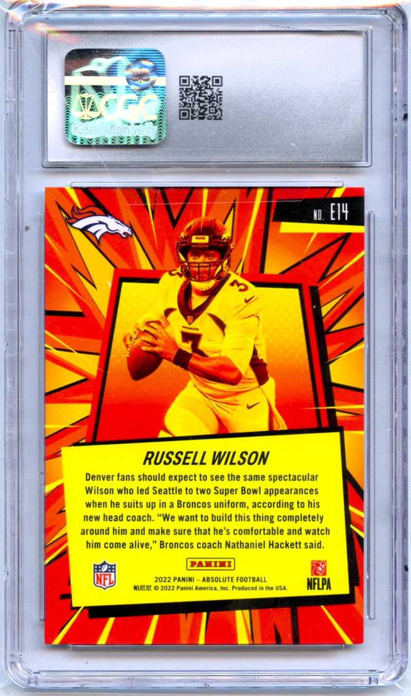 Russell Wilson 2022 Panini Absolute Explosive SSP CGC 9-2