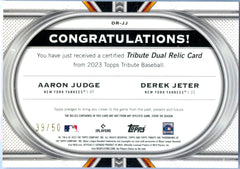 Aaron Judge Derek Jeter 2023 Topps Tribute Purple Dual Game Used Patch SP 39/50-2