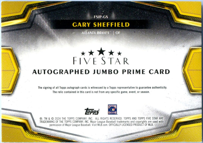 Gary Sheffield 2024 Topps Five Star Gold Game Used Patch Auto SP 6/10-2