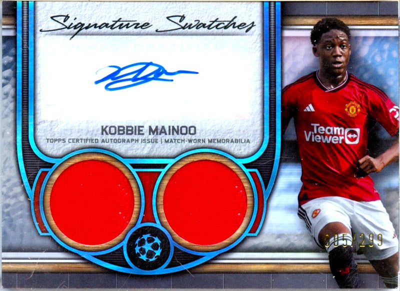 Kobbie Mainoo 2023-24 Topps Museum Collection Game Used Patch Auto SP 5/299-1