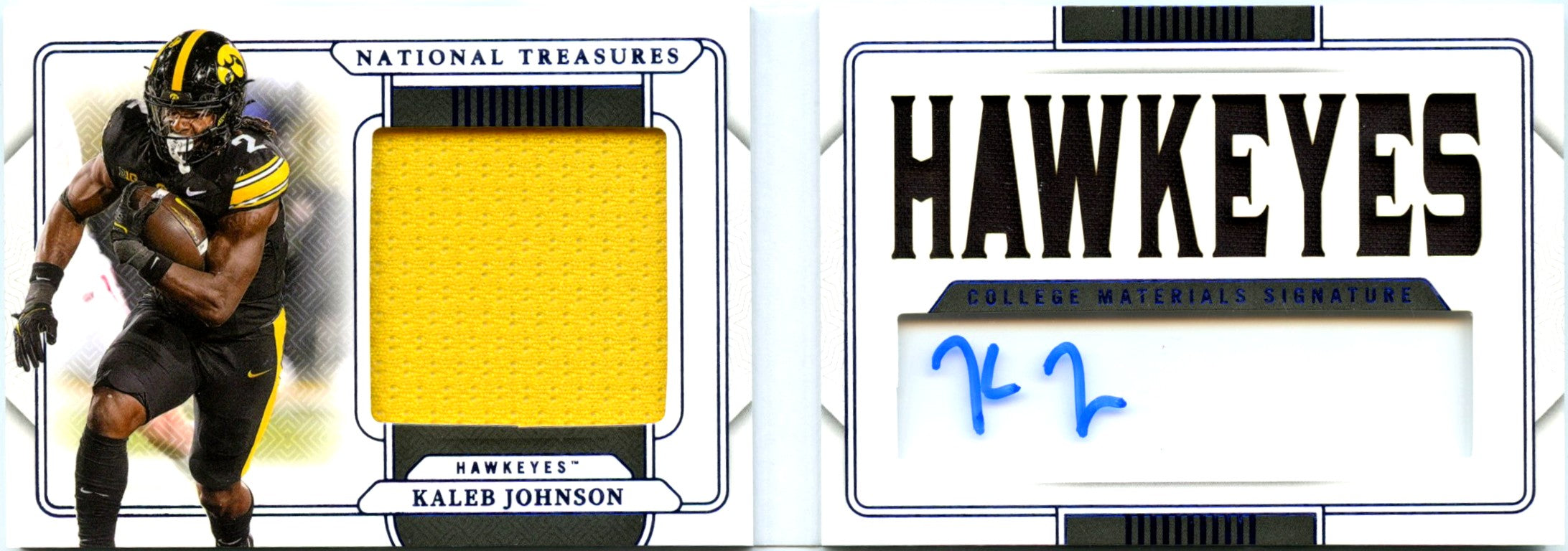 Kaleb Johnson RC 2025 National Treasures Collegiate Blue Booklet Rookie Patch Auto SP 7/75