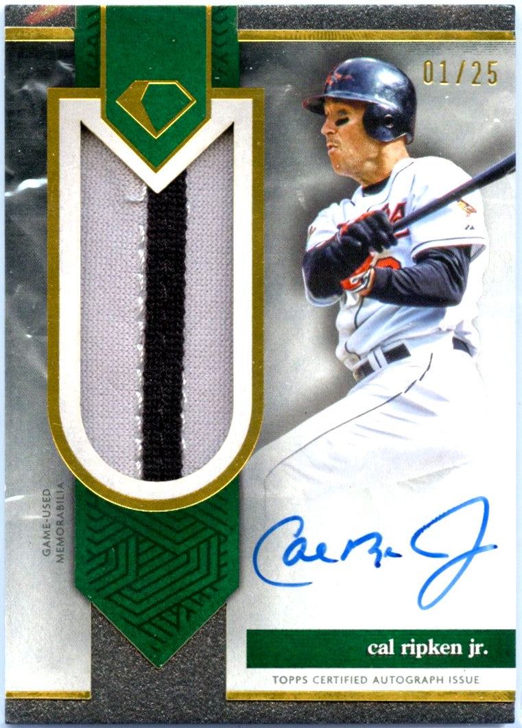 Cal Ripken Jr 2024 Topps Diamond Icons Green Game Used Patch Auto SP 1/25