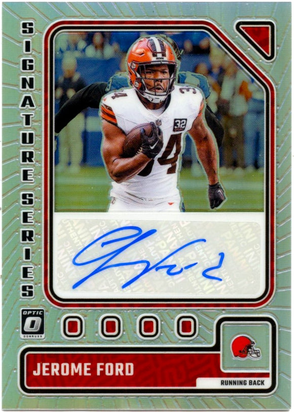 Product Jerome Ford 2023 Donruss Optic Holo Signature Series Auto Link