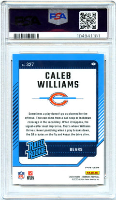 Caleb Williams RC 2024 Donruss Optic Preview Rated Rookie #327 PSA 9-2