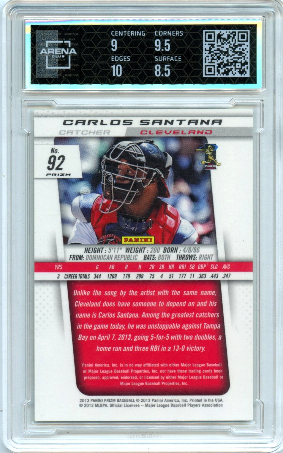Carlos Santana 2013 Panini Prizm Gold SP 1/10 ACG 9