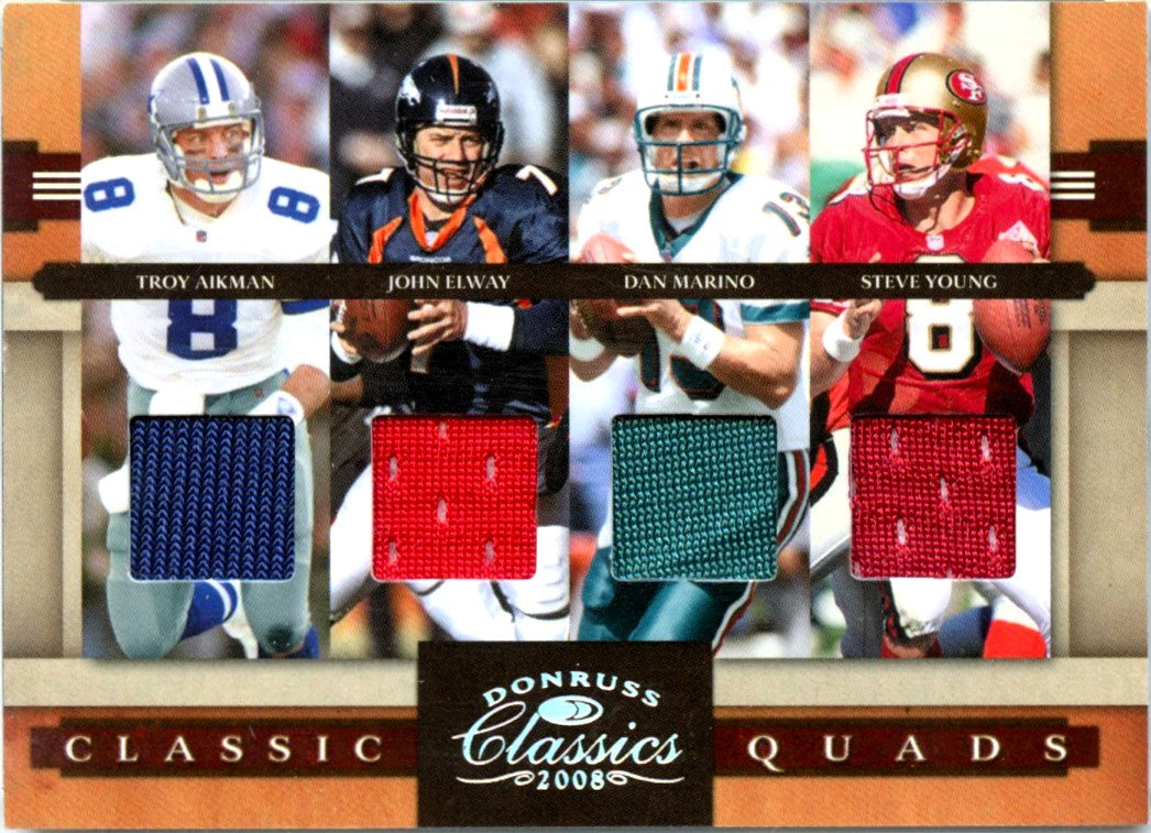 Aikman Elway Marino Young 2006 Donruss Classics Quad Patch SP 58/100