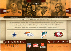 Aikman Elway Marino Young 2006 Donruss Classics Quad Patch SP 58/100-2