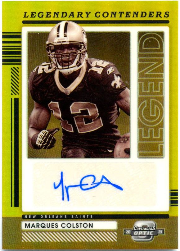 Marques Colston 2021 Contenders Optic Gold Legendary Contenders Auto SP 6/10