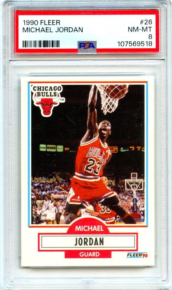 Michael Jordan 1990-91 Fleer Basketball #26 PSA 8