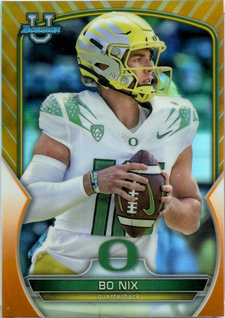 Bo Nix RC 2022 Bowman U Chrome Orange Refractor Rookie SP 25/25