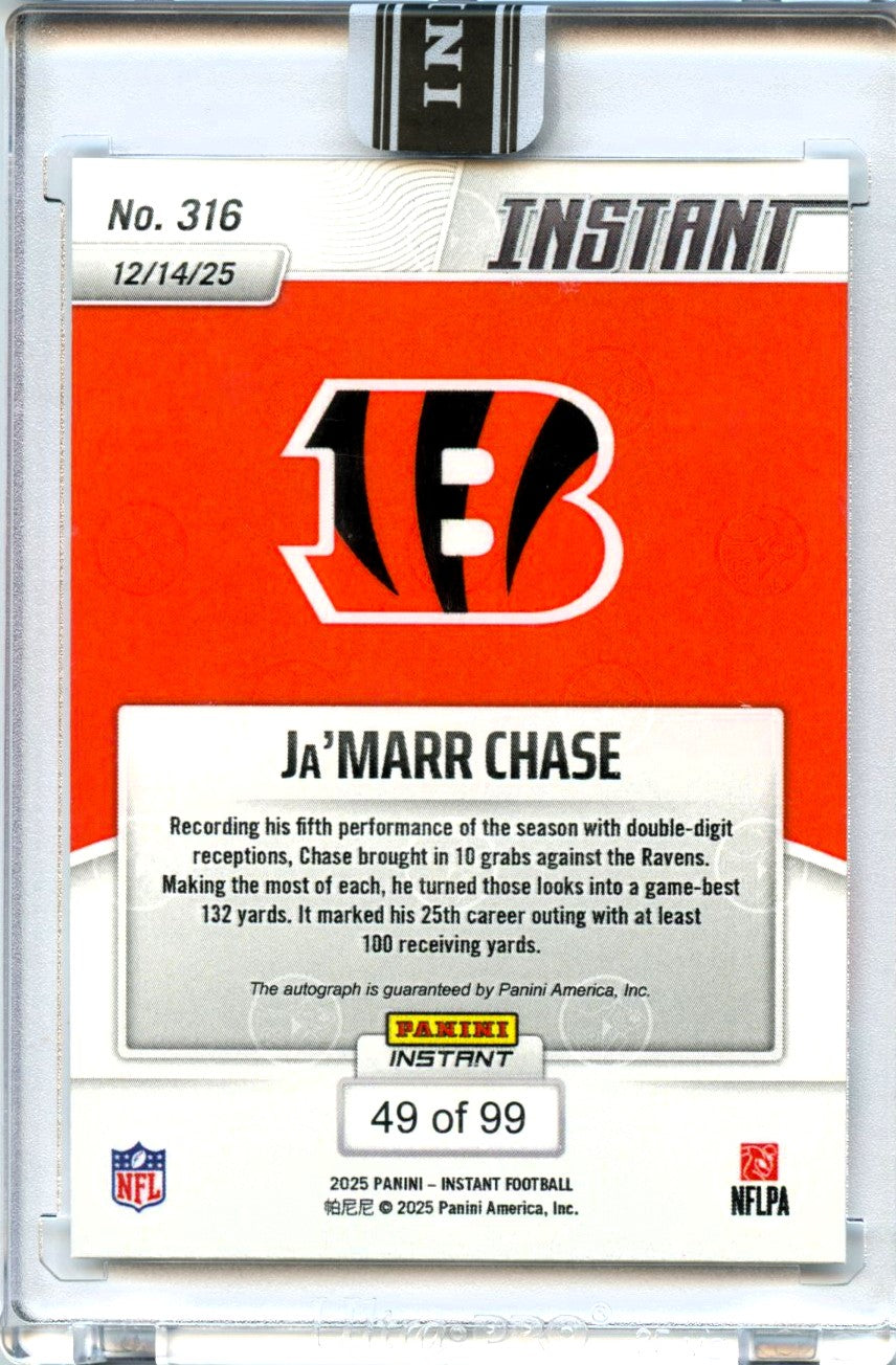 Ja'marr Chase 2025 Panini Instant Auto SP 49/99