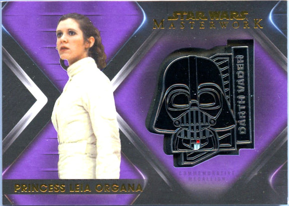 Product Princess Leia 2021 Topps Stars Wars Masterwork Purple Darth Vader Medallion SP 26/50 Link