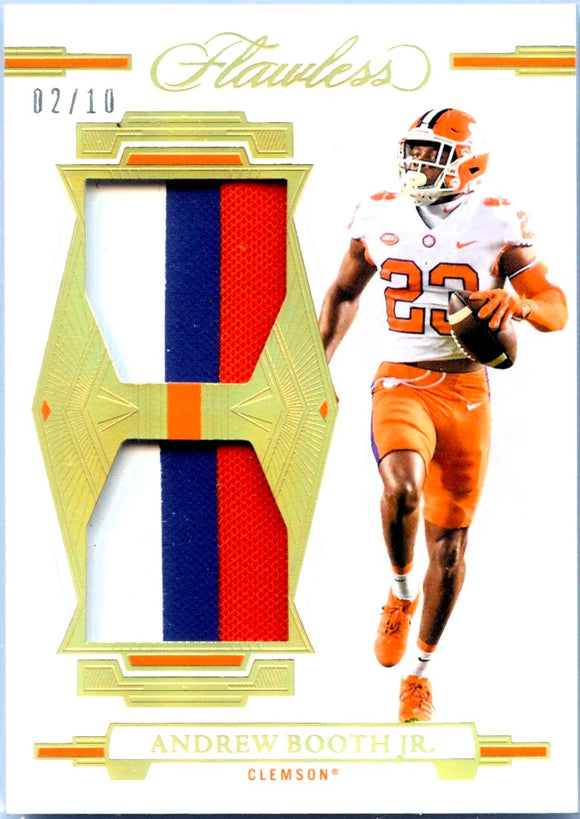 Product Andrew Booth Jr RC 2022 Flawless Collegiate Gold Dual Rookie Patch SP 2/10 Link