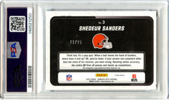 Shedeur Sanders RC 2025 Donruss Optic Purple Stars Passing Grade Rookie Auto SP 22/25 PSA 8-2