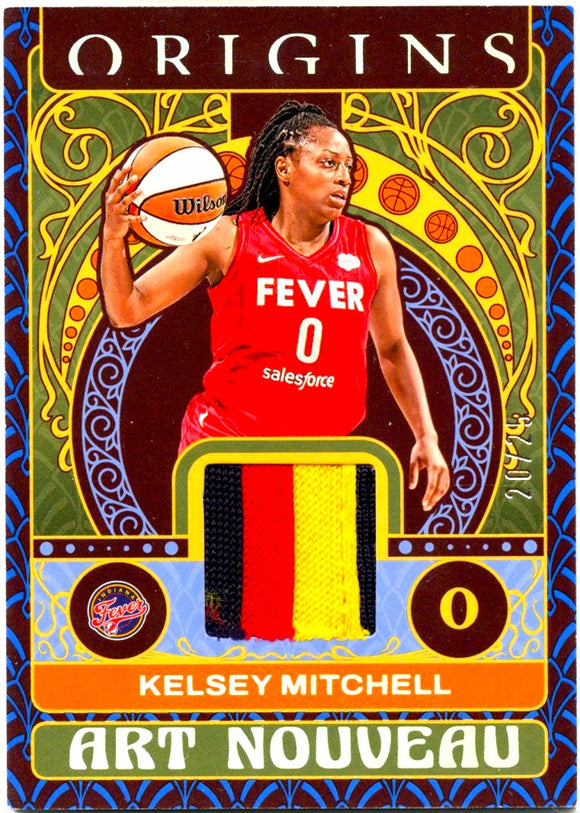 Kelsey Mitchell 2023 Panini Origins WNBA Blue Art Nouveau Patch SP 20/25