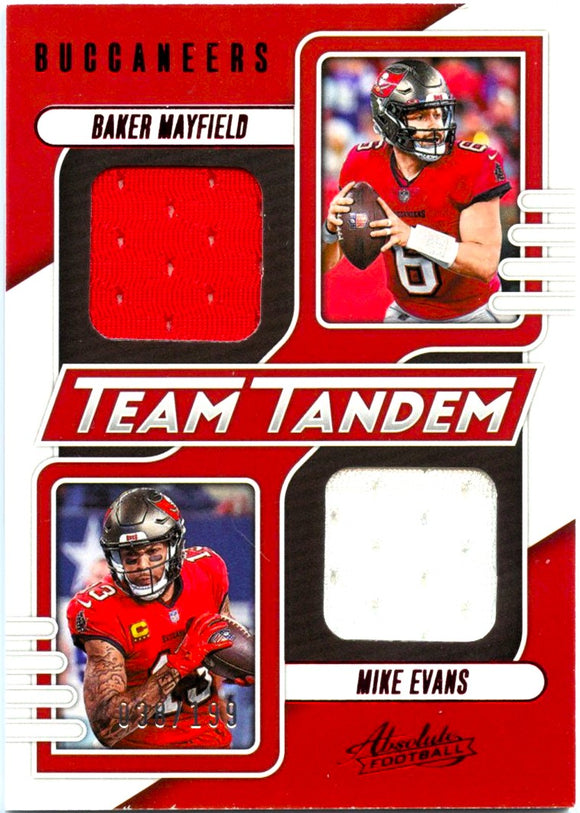 Baker Mayfield Mike Evans 2023 Absolute Red Team Tandem Dual Patch SP 38/199