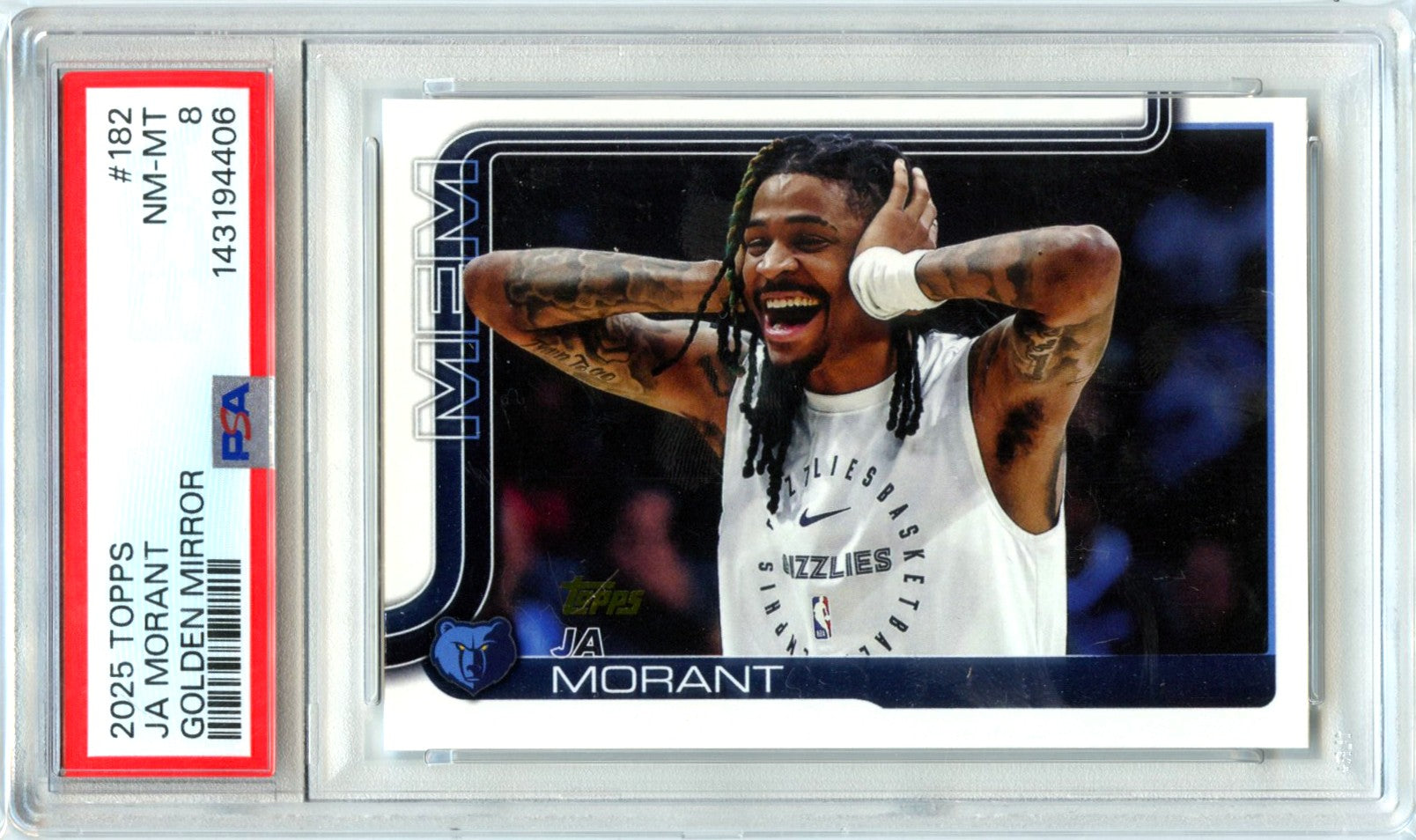 Ja Morant 2025-26 Topps Golden Mirror Variation SSP #182 PSA 8