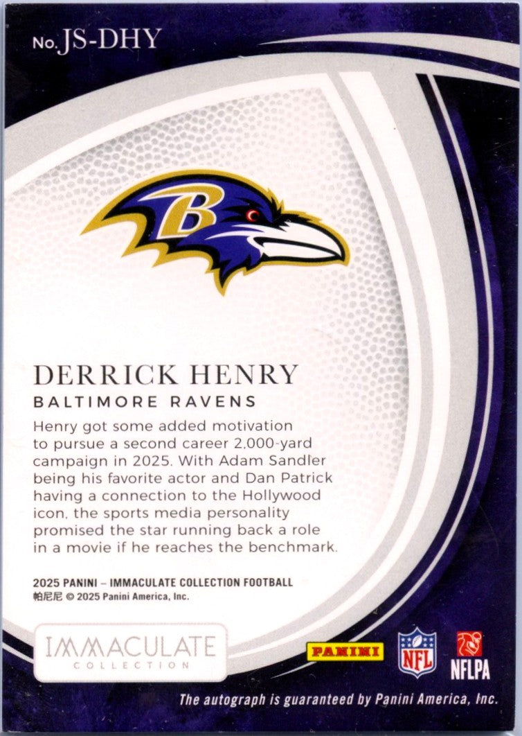 Derrick Henry 2025 Immaculate Gold Jubilee Auto SP 35/49