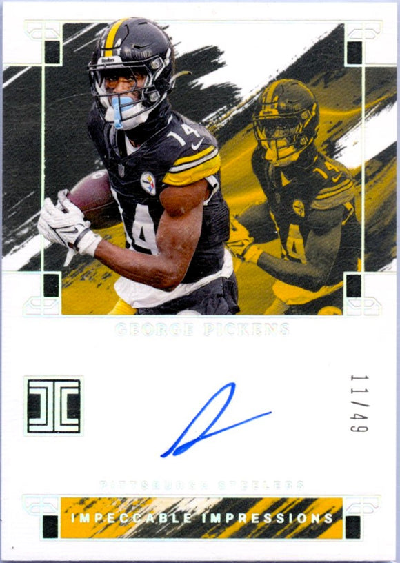Product George Pickens 2024 Impeccable Silver Impressions Auto SP 11/49 Link
