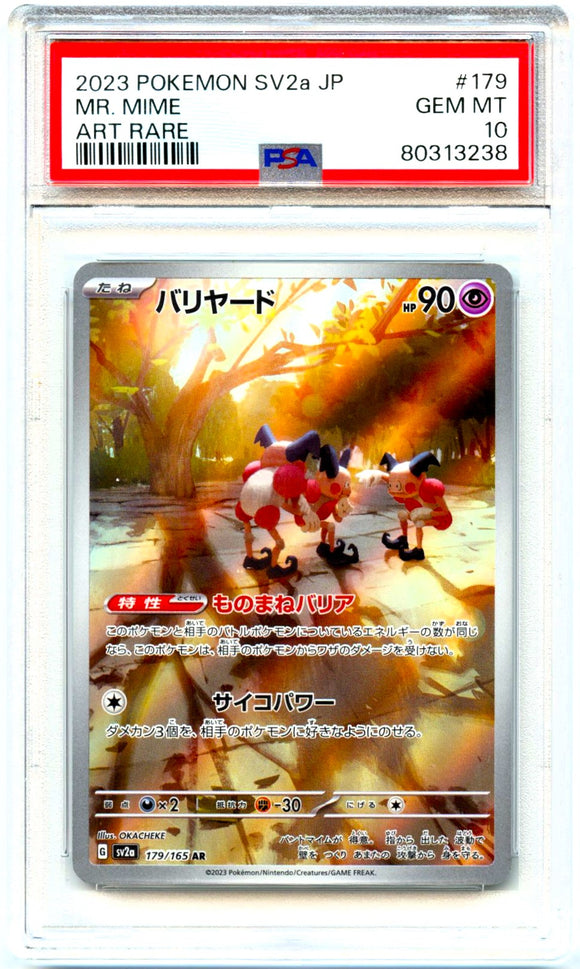 Mr. Mime 2023 Pokemon Japanese SV2a Art Rare #179/165 PSA 10 Gem Mint