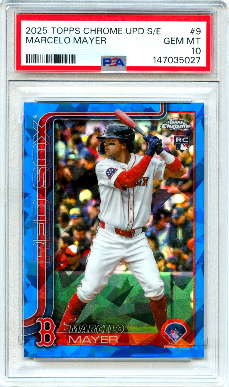 Marcelo Mayer RC 2025 Topps Chrome Sapphire Rookie #9 PSA 10-1