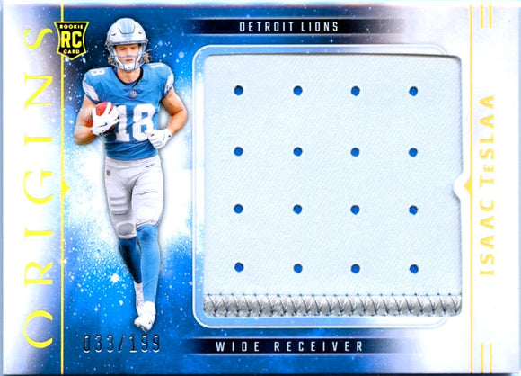 Product Isaac Teslaa RC 2025 Panini Origins Rookie Jumbo Jersey Patch SP 33/199 Link