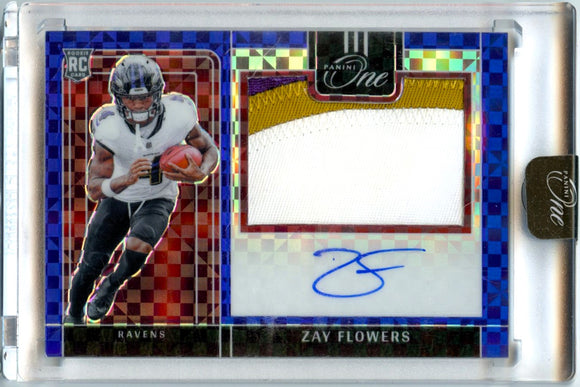 Product Zay Flowers RC 2023 Panini One Blue Rookie Patch Auto SP 20/75 Link