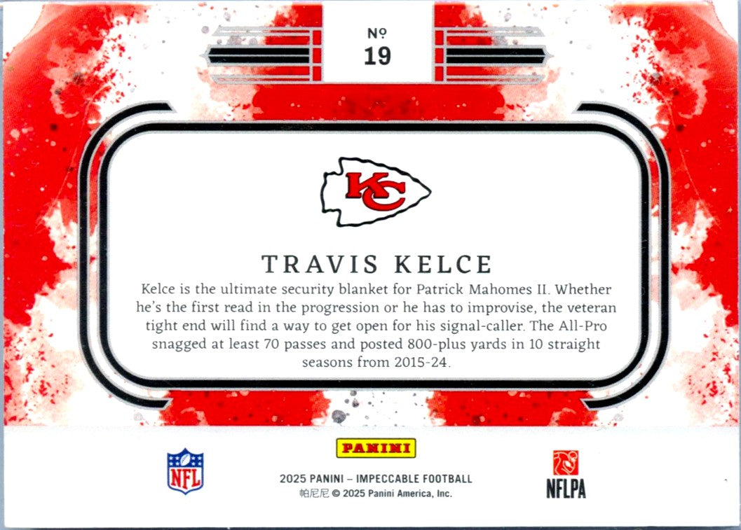 Travis Kelce 2025 Impeccable Silver Bar SP 28/35