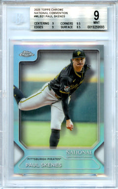 Paul Skenes 2025 Topps Chrome National Convention BGS 9-1