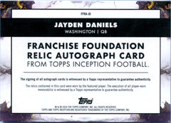 Jayden Daniels RC 2024 Topps Inception Purple Dual Rookie Patch Auto SP 9/63-2