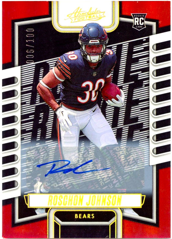 Roschon Johnson RC 2023 Panini Absolute Red Rookie Auto SP 6/100