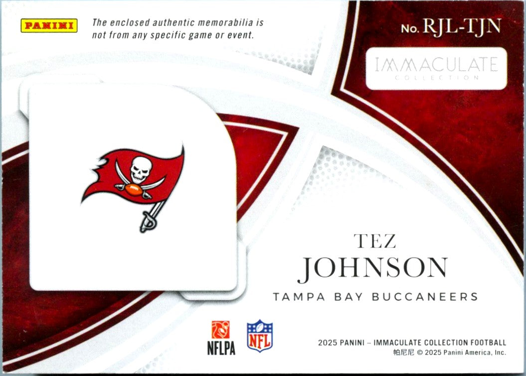 Tez Johnson RC 2025 Immaculate Shoe Laces Rookie Patch SP 1/1