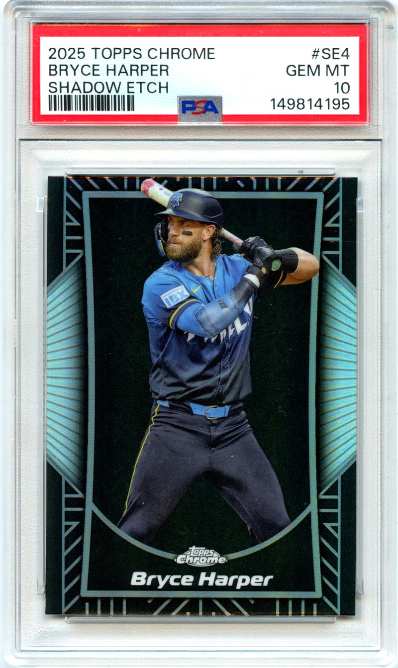 Bryce Harper 2025 Topps Chrome Shadow Etch SSP PSA 10-1