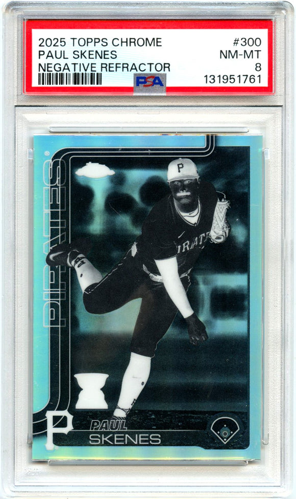Product Paul Skenes 2025 Topps Chrome Negative Refractor #300 PSA 8 Link