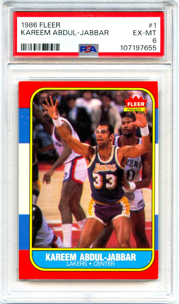 Product Kareem Abdul-Jabbar 1986-87 Fleer Basketball #41 PSA 6 Link