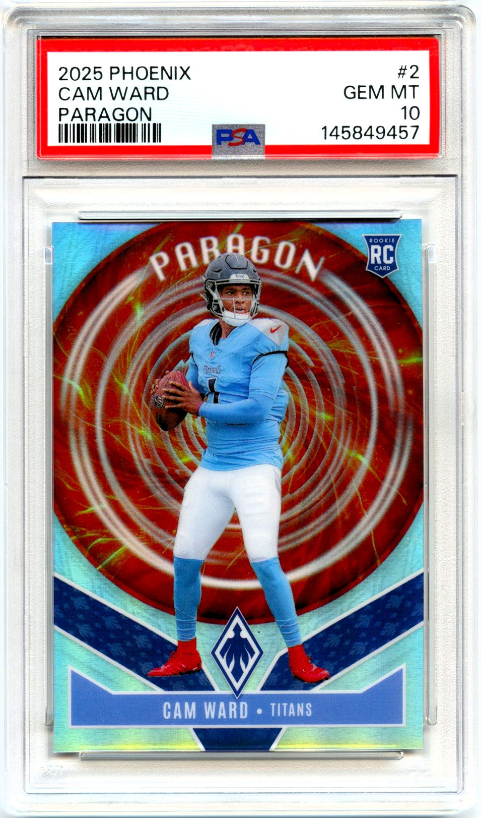 Cam Ward RC 2025 Panini Phoenix Paragon Rookie #2 PSA 10