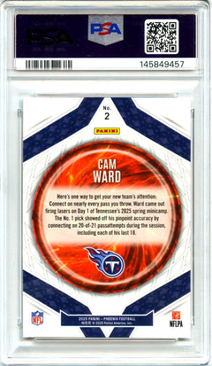 Cam Ward RC 2025 Panini Phoenix Paragon Rookie #2 PSA 10-2